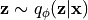 \mathbf{z} \sim q_\phi(\mathbf{z}|\mathbf{x})